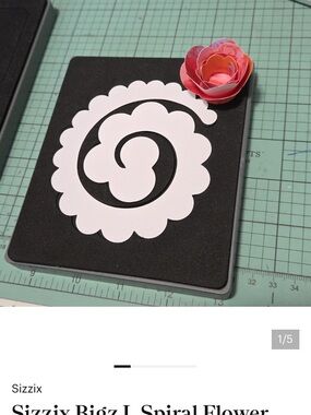 Sizzix Spiral Flower Die with Pink and Coral Paper Bloom